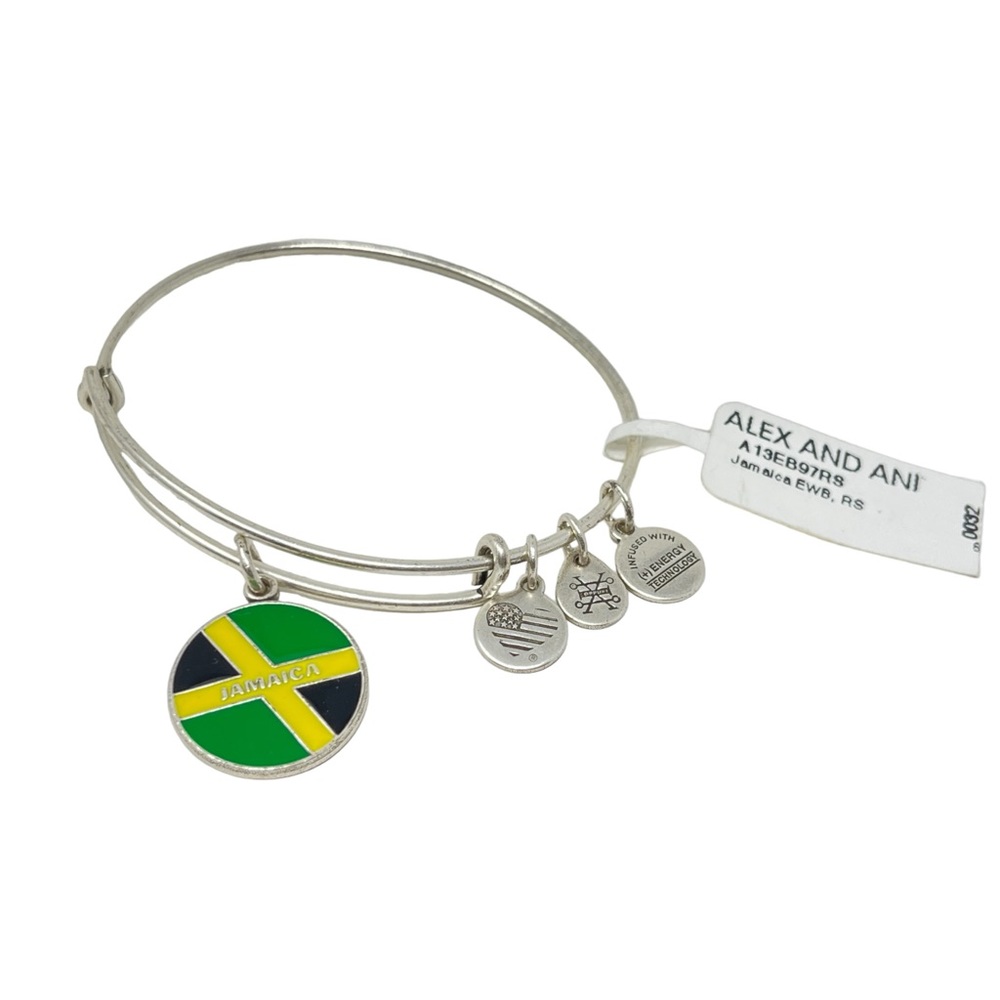 New RARE Alex & Ani Russian Silver Exclusive Jamaica Flag Charm